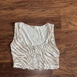 Zebra Print Sleeveless Top